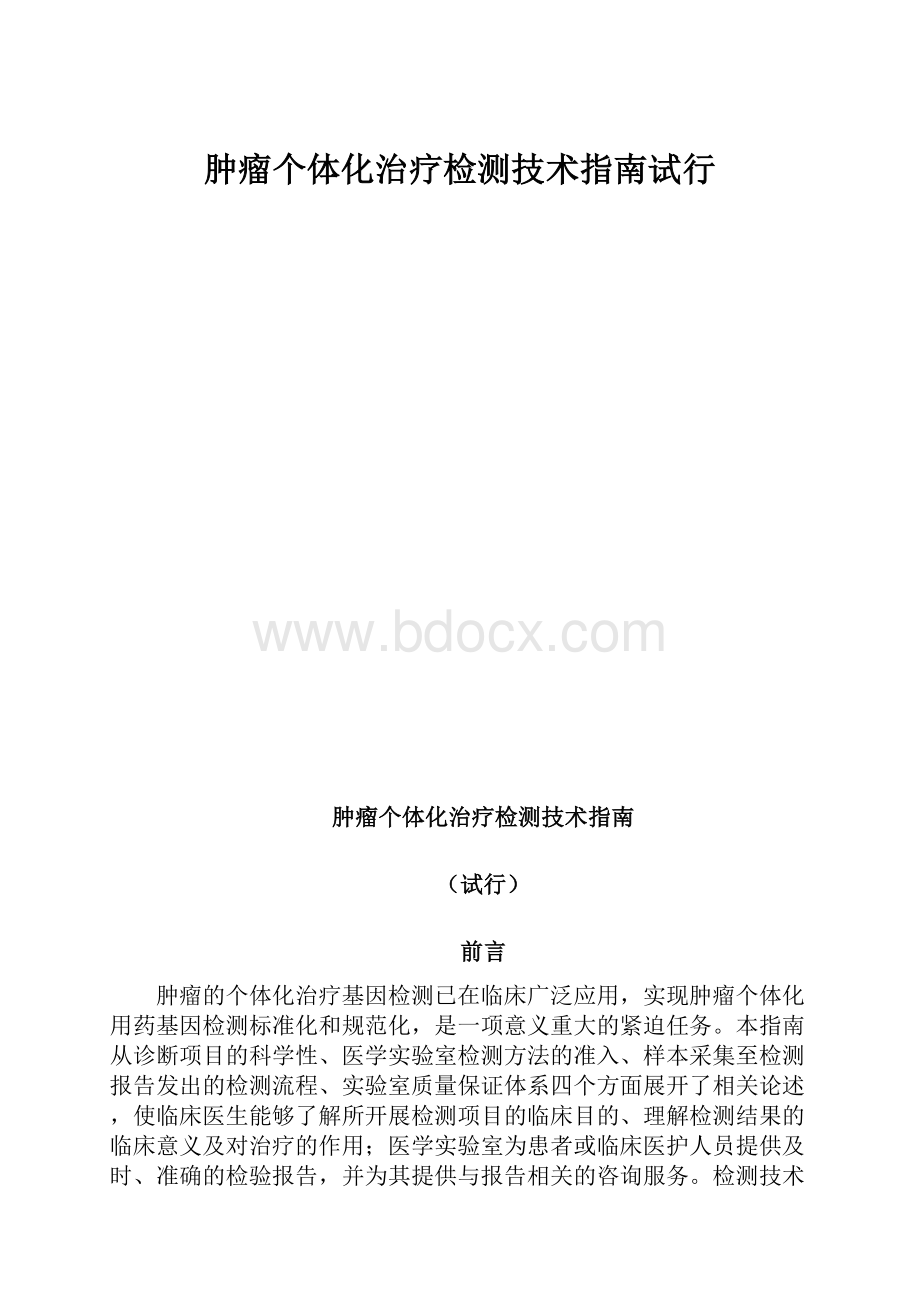 肿瘤个体化治疗检测技术指南试行.docx