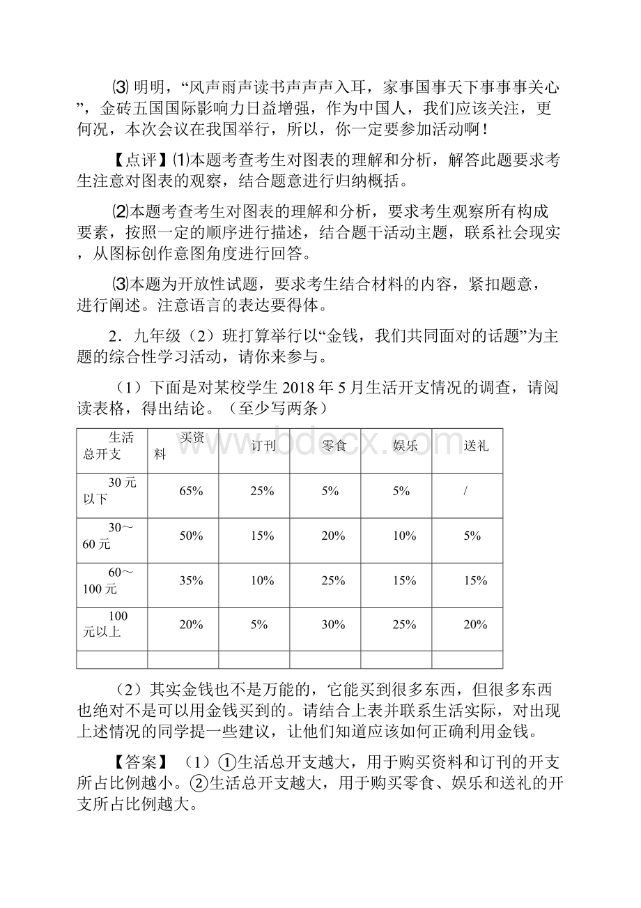 语文部编版七年级语文下册练习题 口语交际与综合性学习含答案解析50.docx_第3页