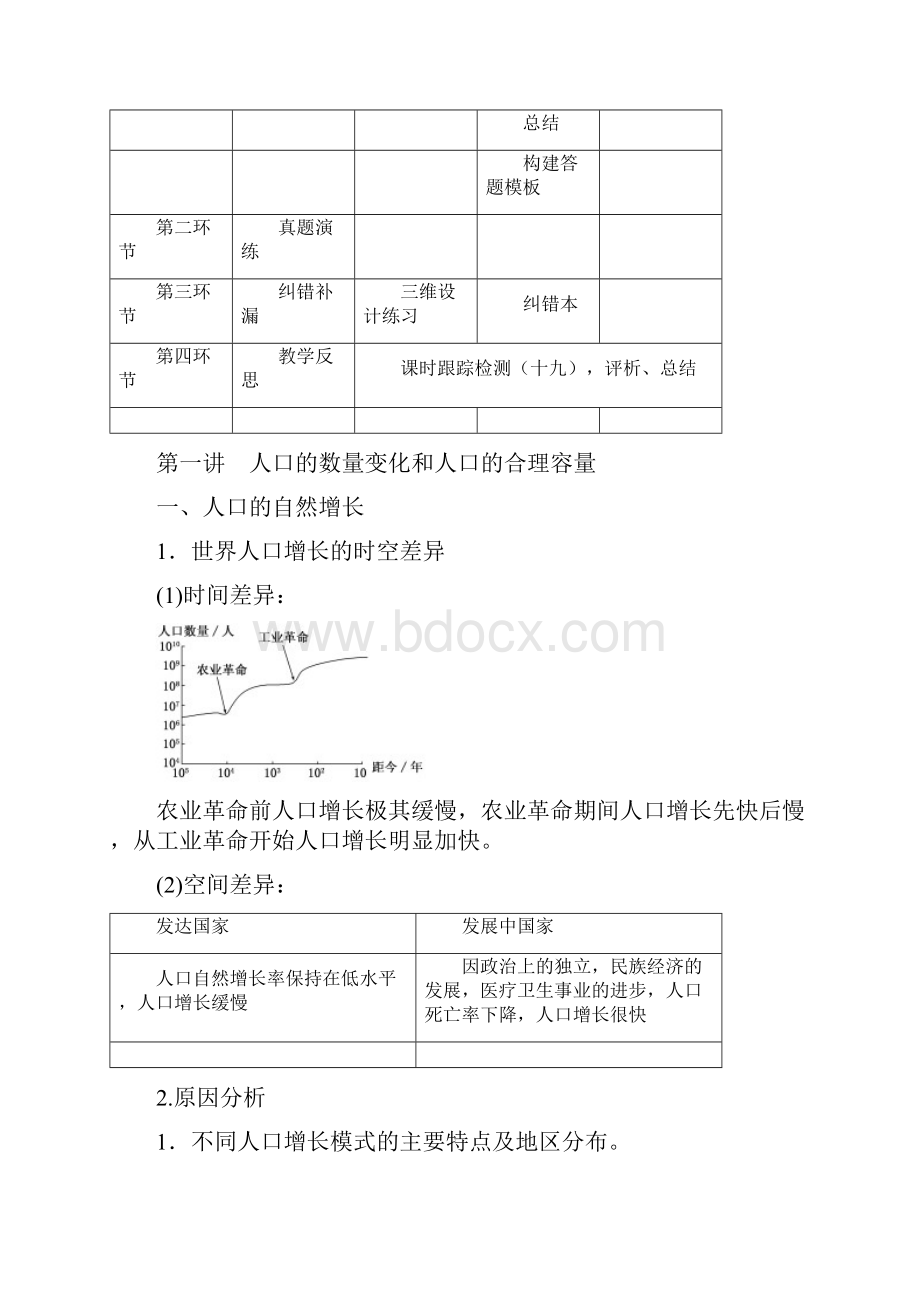 高中地理上学期第11周《人口的数量变化和人口的合理容量》教学设计.docx_第2页