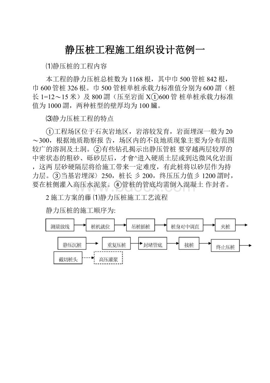 静压桩工程施工组织设计范例一.docx_第1页