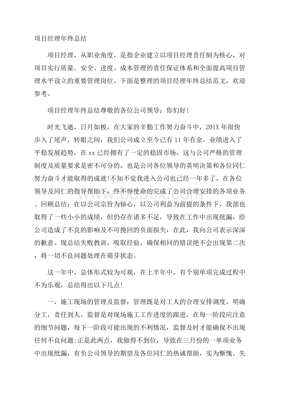 项目经理年终总结.docx_第1页