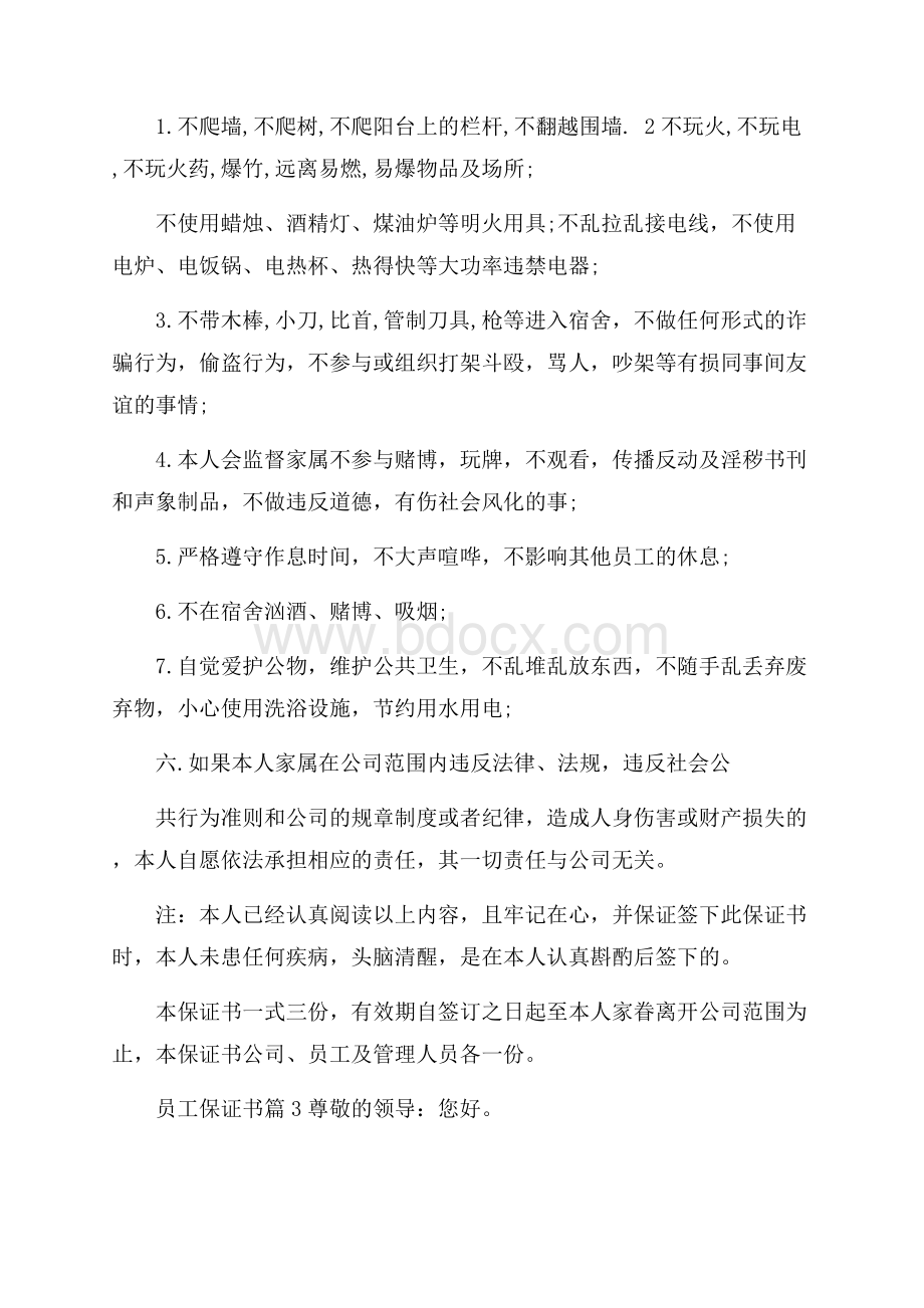 关于员工保证书9篇.docx_第3页