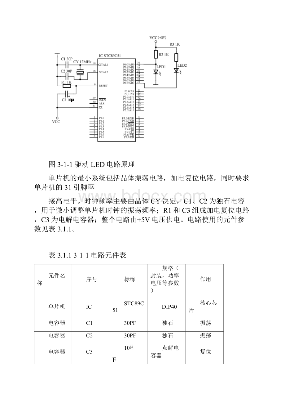 51单片机的基本外围电路设计以及相关C语言程序免积分.docx_第2页