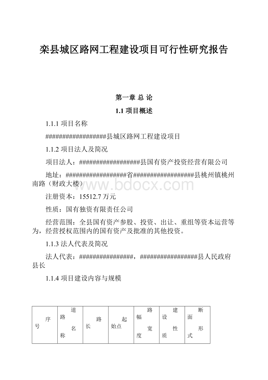 栾县城区路网工程建设项目可行性研究报告.docx