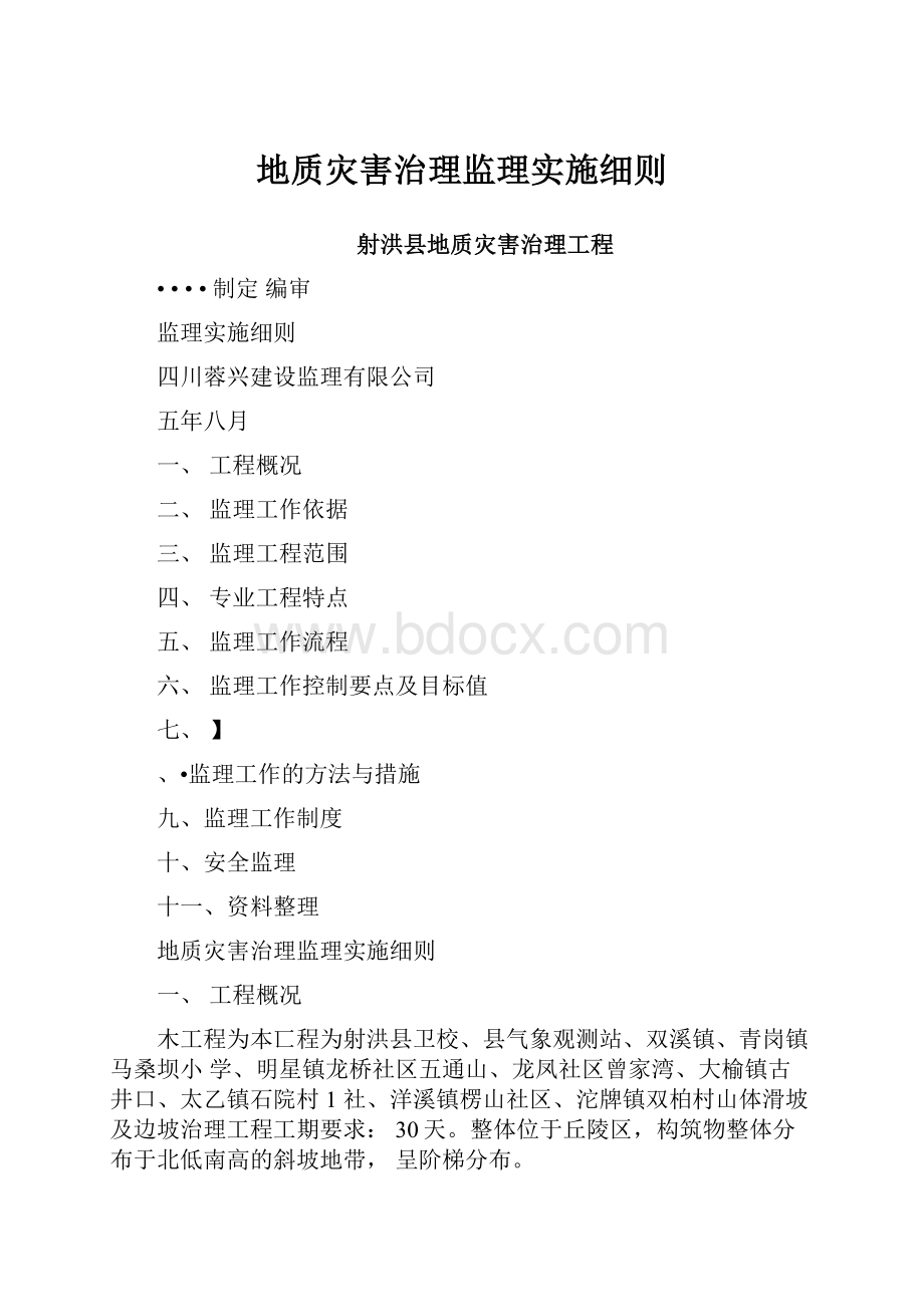 地质灾害治理监理实施细则.docx