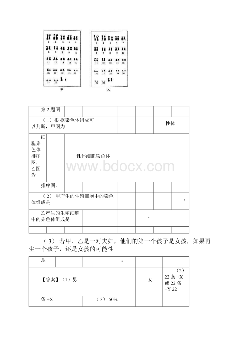 人教版中考生物总复习训练生物的遗传与变异.docx_第2页