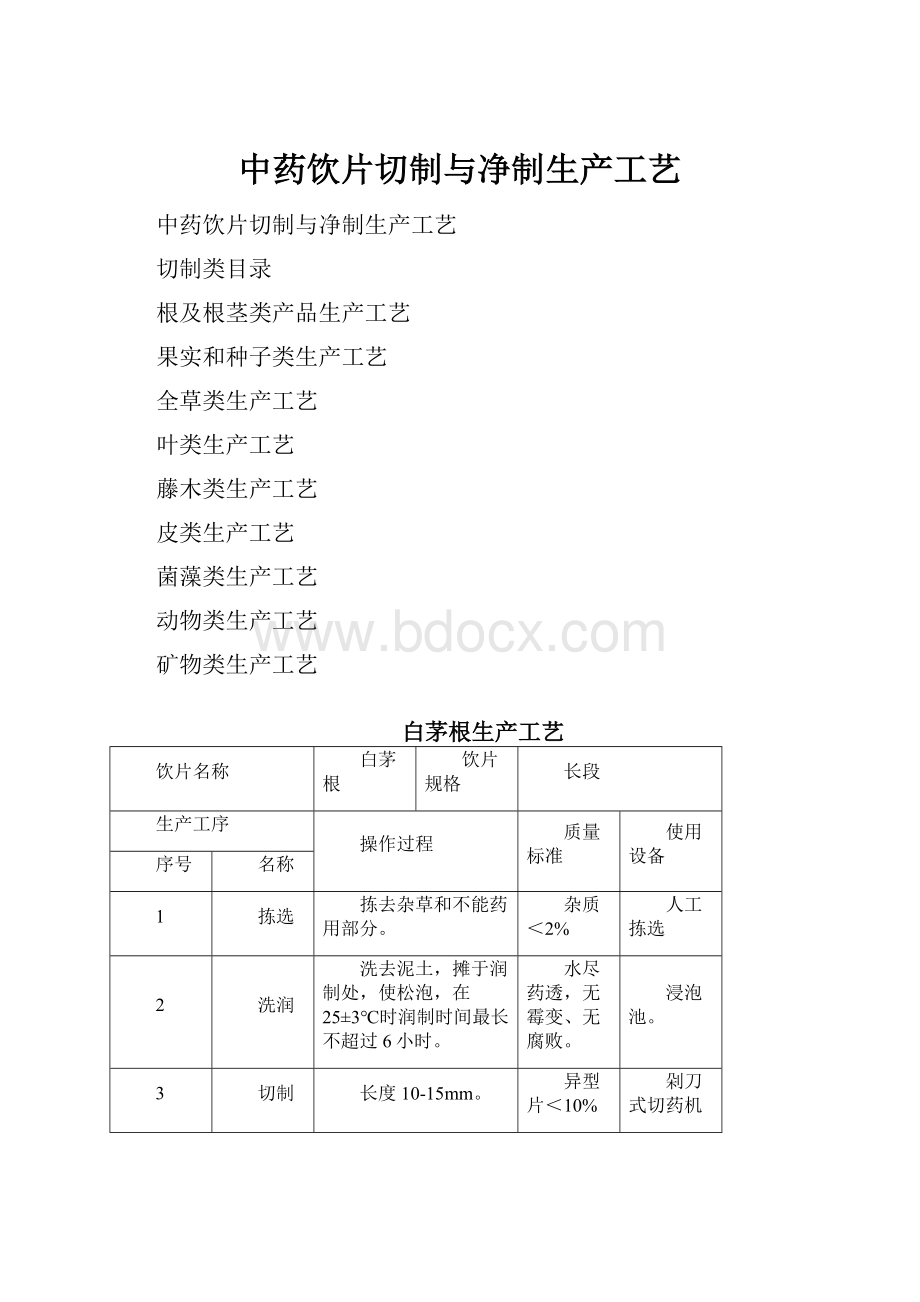 中药饮片切制与净制生产工艺.docx_第1页