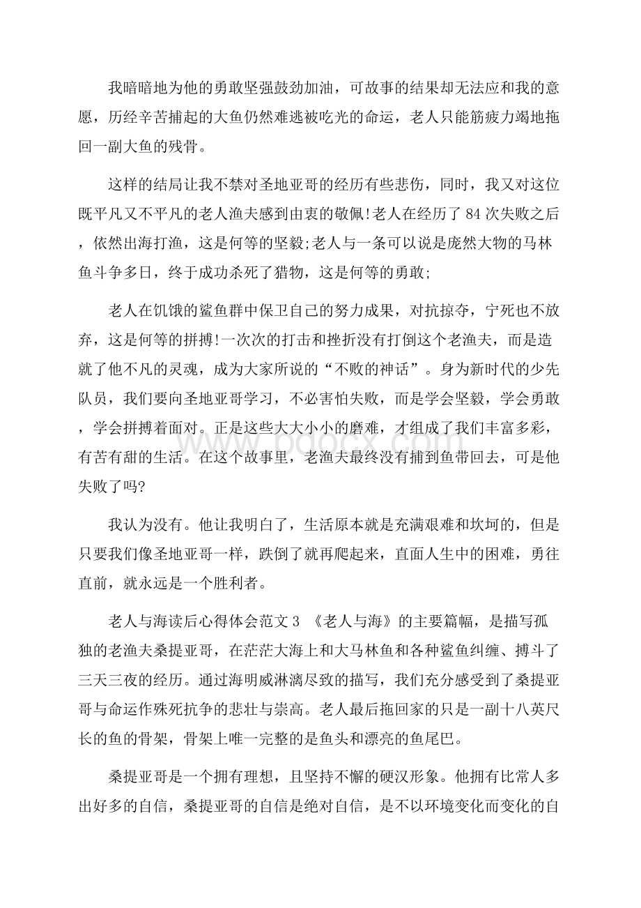 老人与海读后心得体会范文5篇.docx_第3页