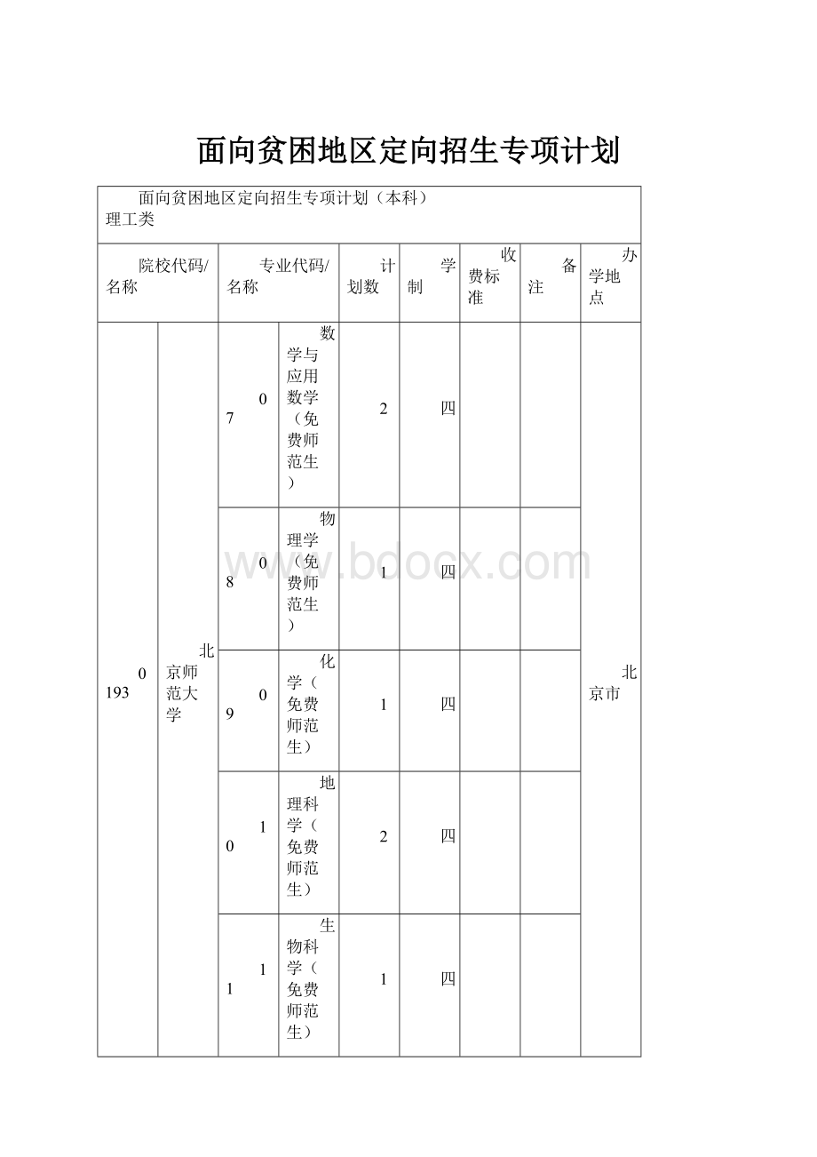 面向贫困地区定向招生专项计划.docx_第1页