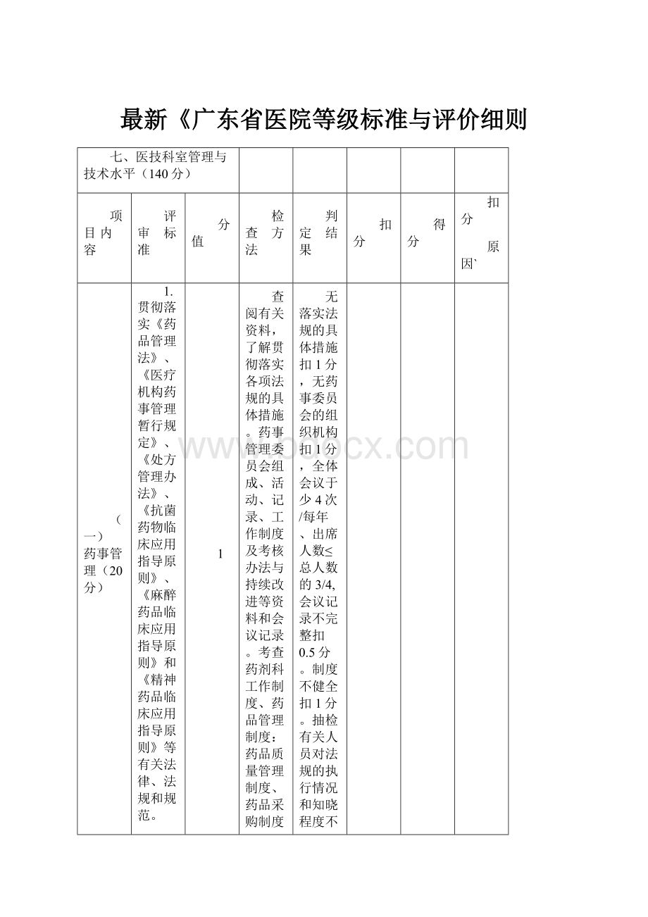 最新《广东省医院等级标准与评价细则.docx_第1页