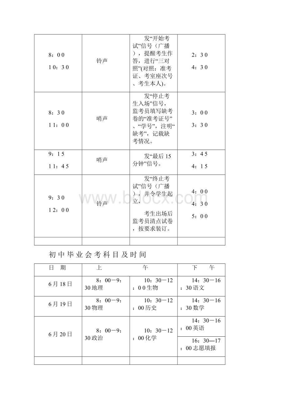 初中毕业会考工作时间上午.docx_第2页