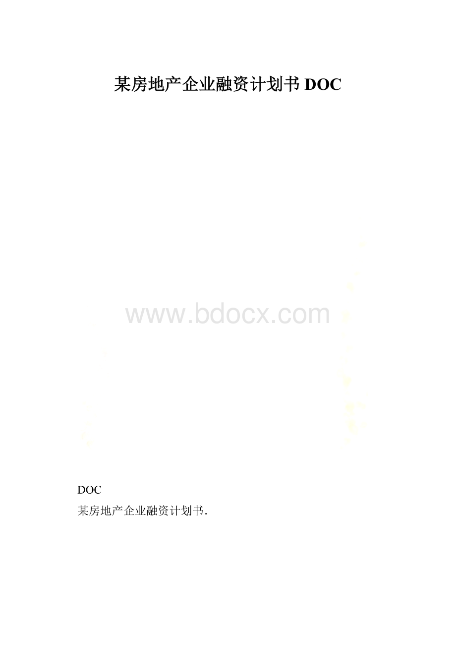 某房地产企业融资计划书DOC.docx