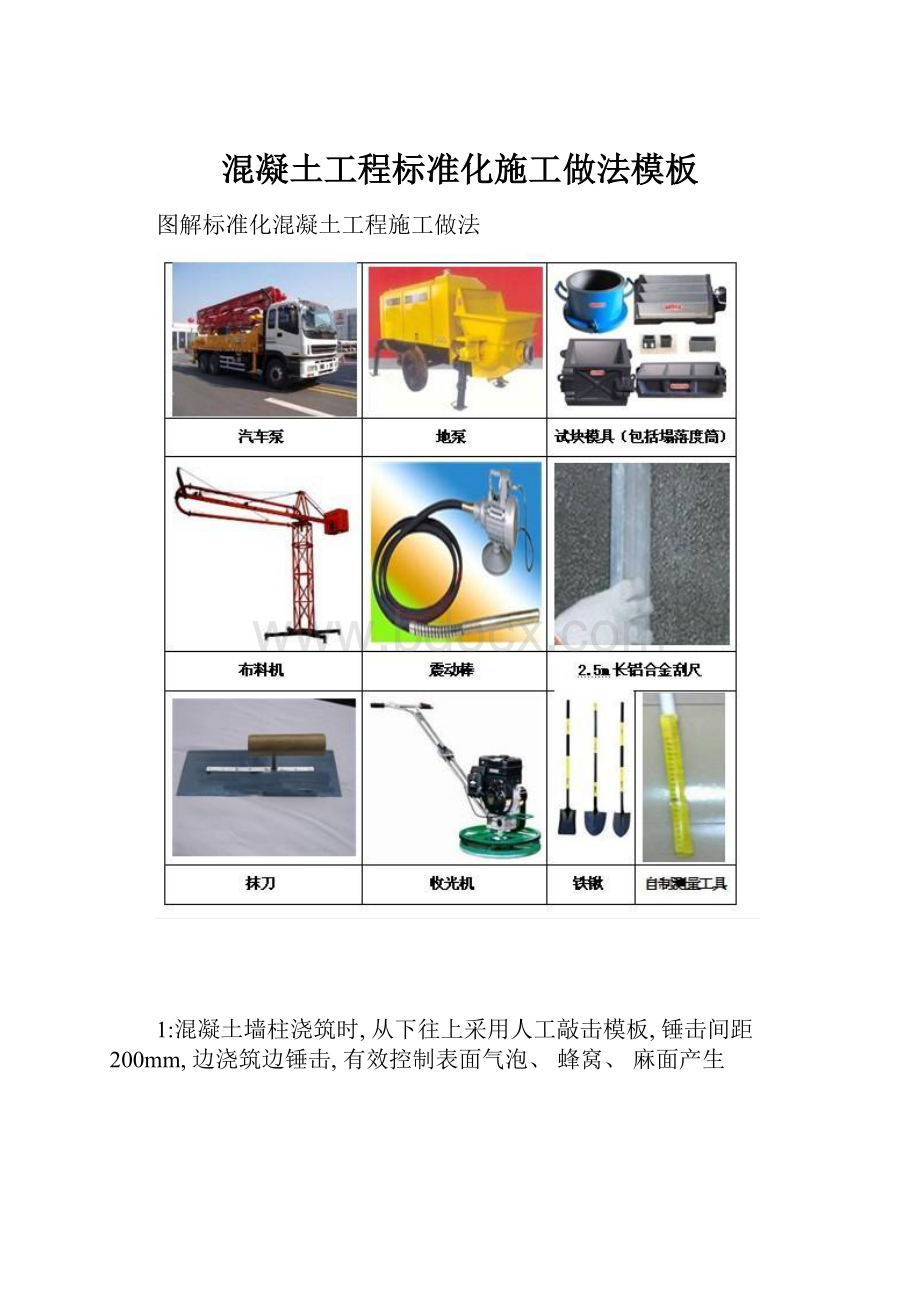 混凝土工程标准化施工做法模板.docx