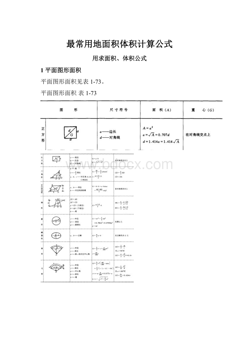 最常用地面积体积计算公式.docx_第1页