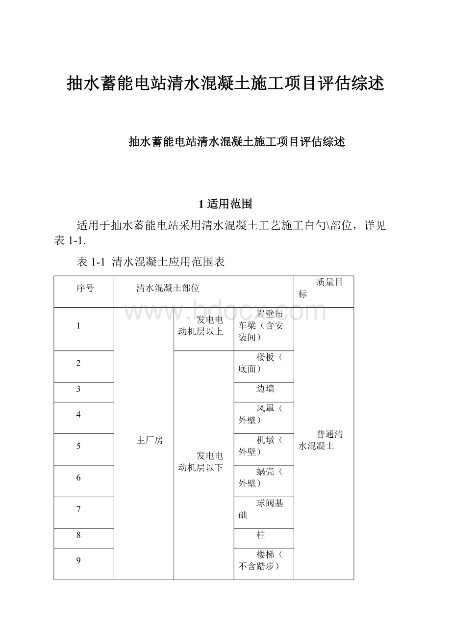 抽水蓄能电站清水混凝土施工项目评估综述.docx_第1页