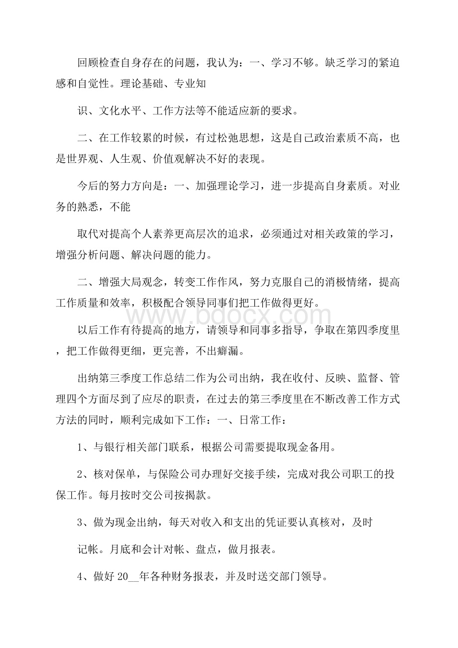 出纳第三季度工作总结范文.docx_第2页