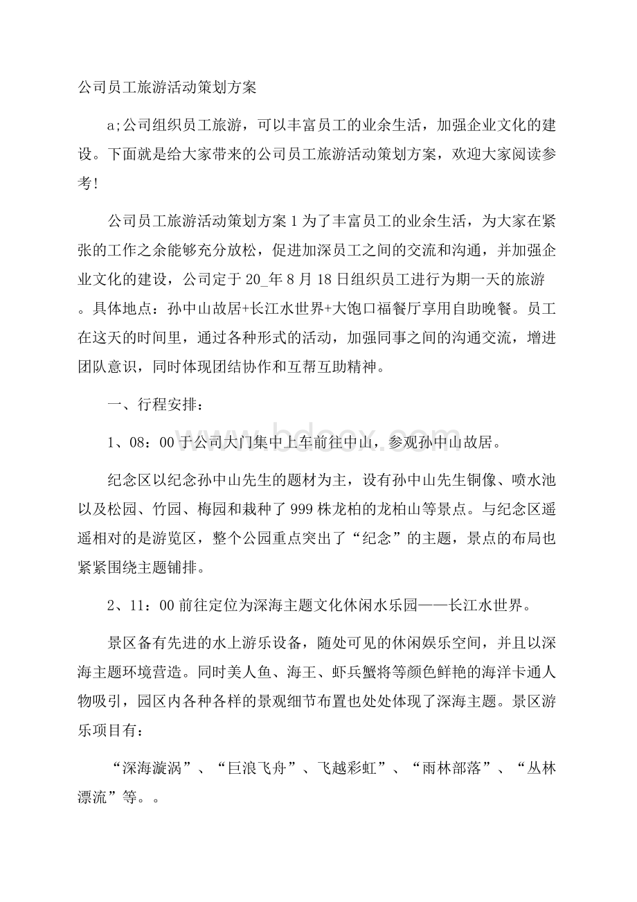 公司员工旅游活动策划方案.docx