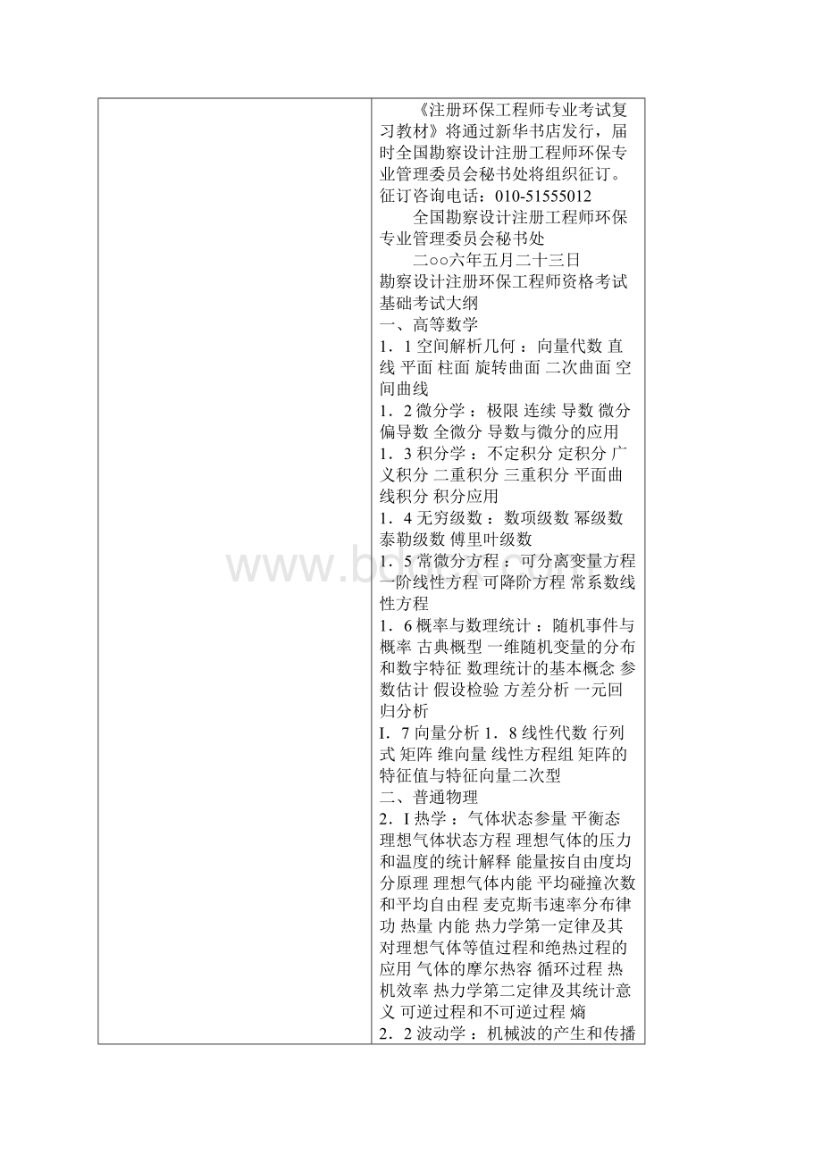 注册环保工程师考试大纲.docx_第2页