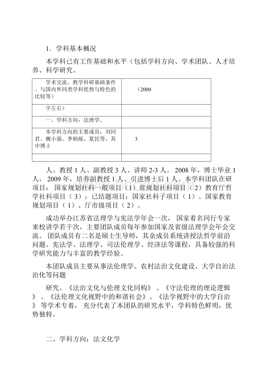 江苏大学法学重点学科建设计划书docx.docx_第2页