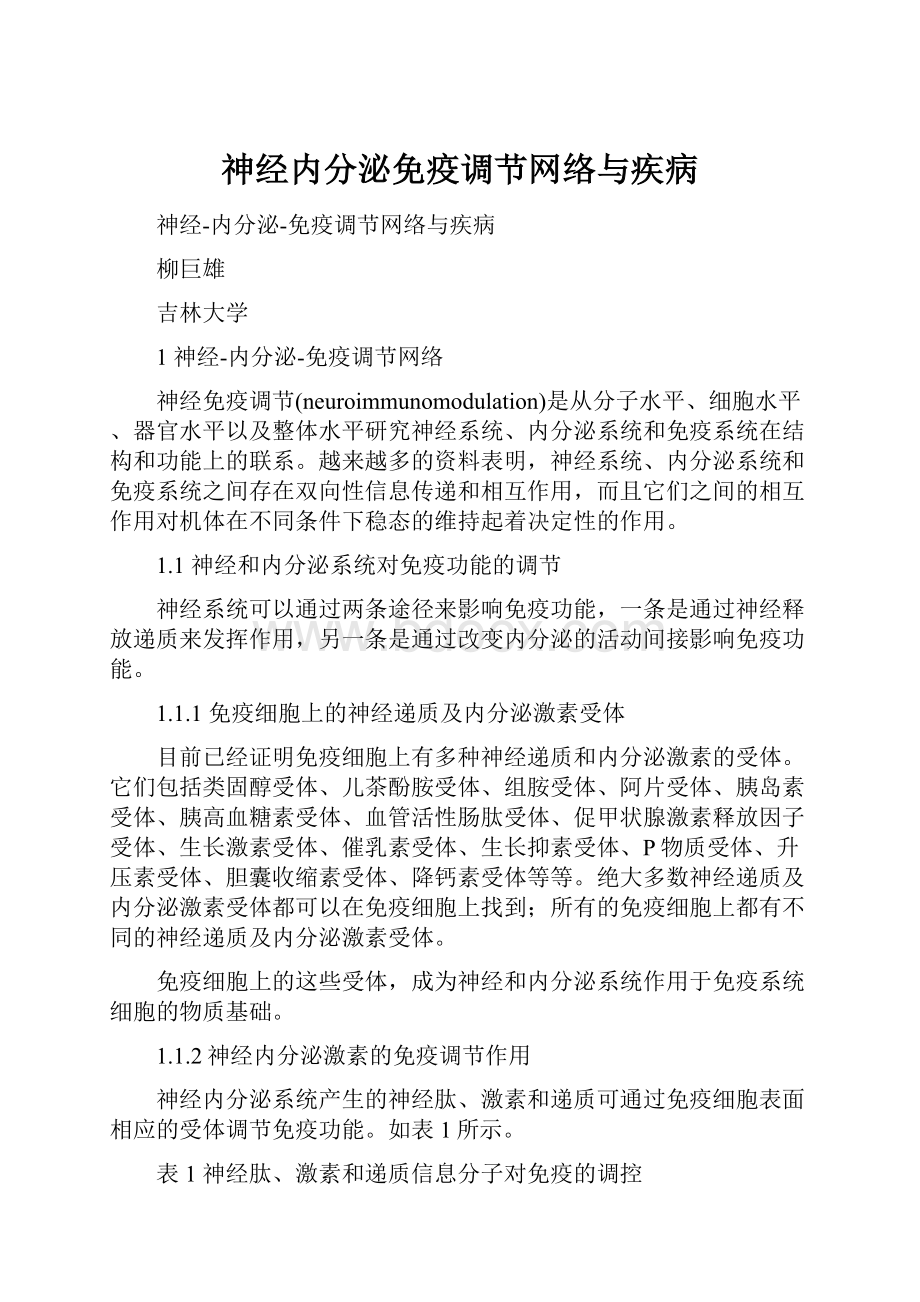 神经内分泌免疫调节网络与疾病.docx_第1页