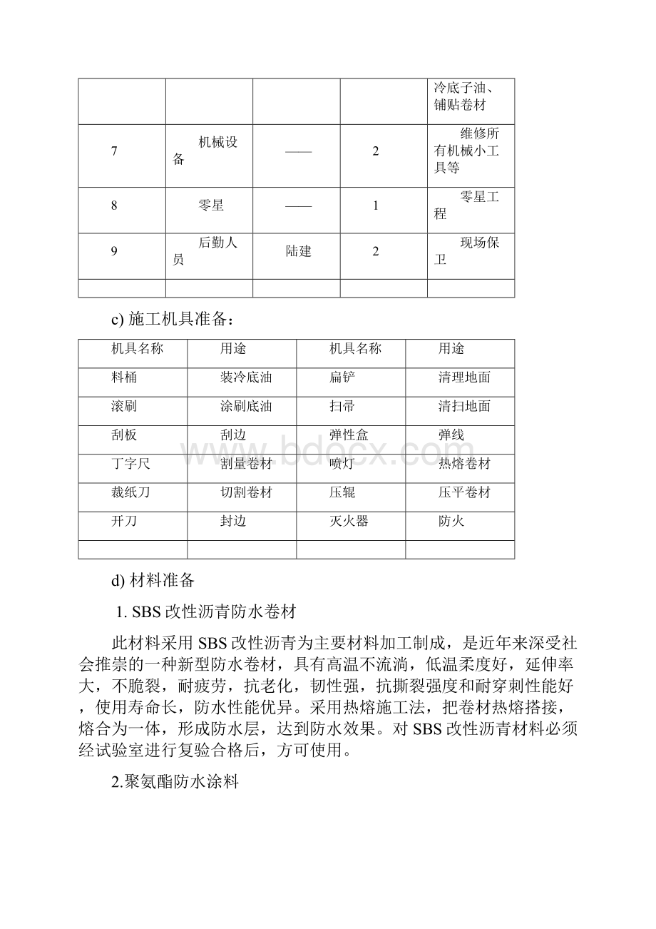 屋面SBS防水卫生间防水工程施工方案要点.docx_第3页