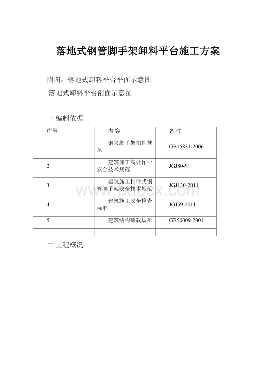 落地式钢管脚手架卸料平台施工方案.docx_第1页