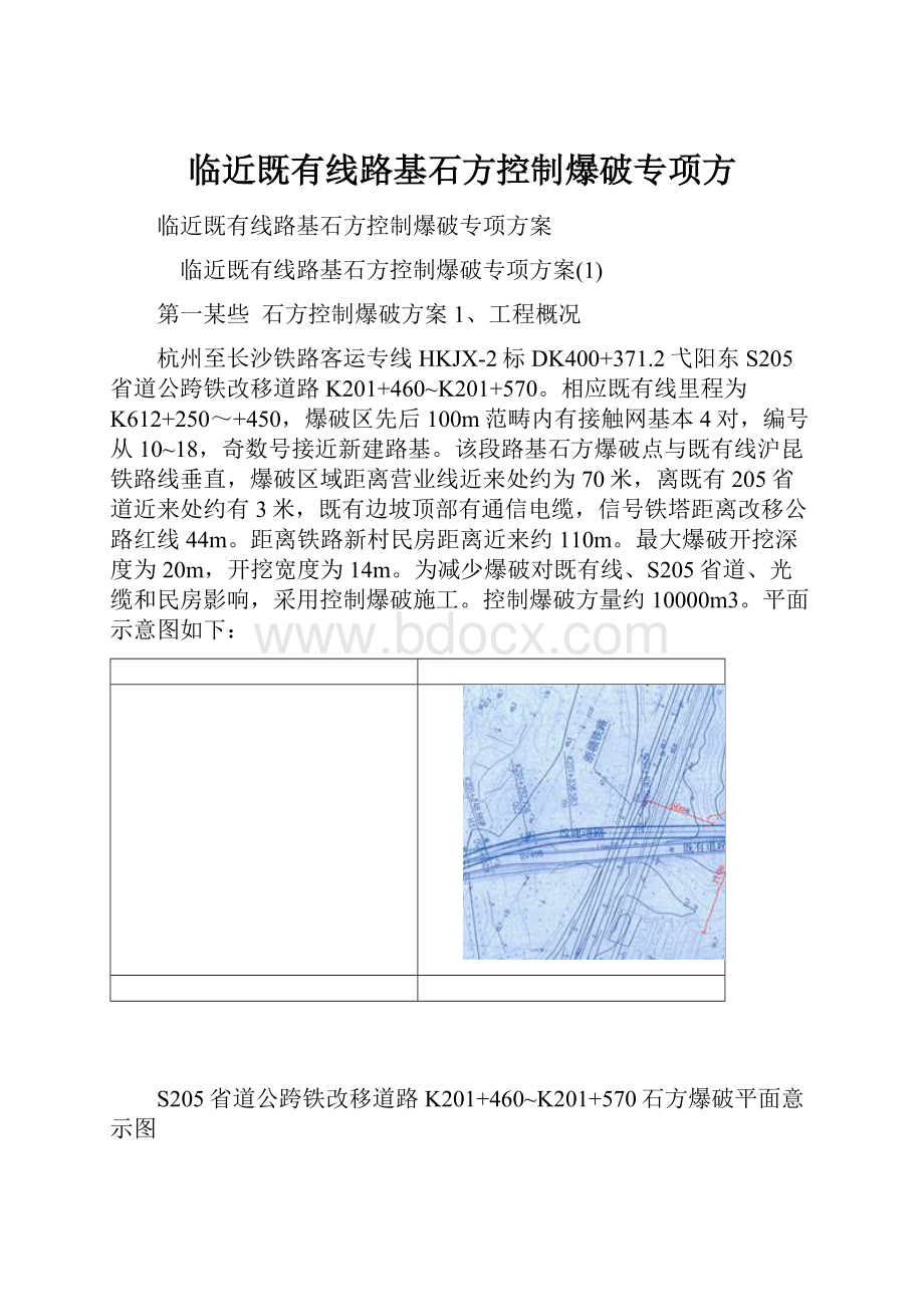 临近既有线路基石方控制爆破专项方.docx_第1页