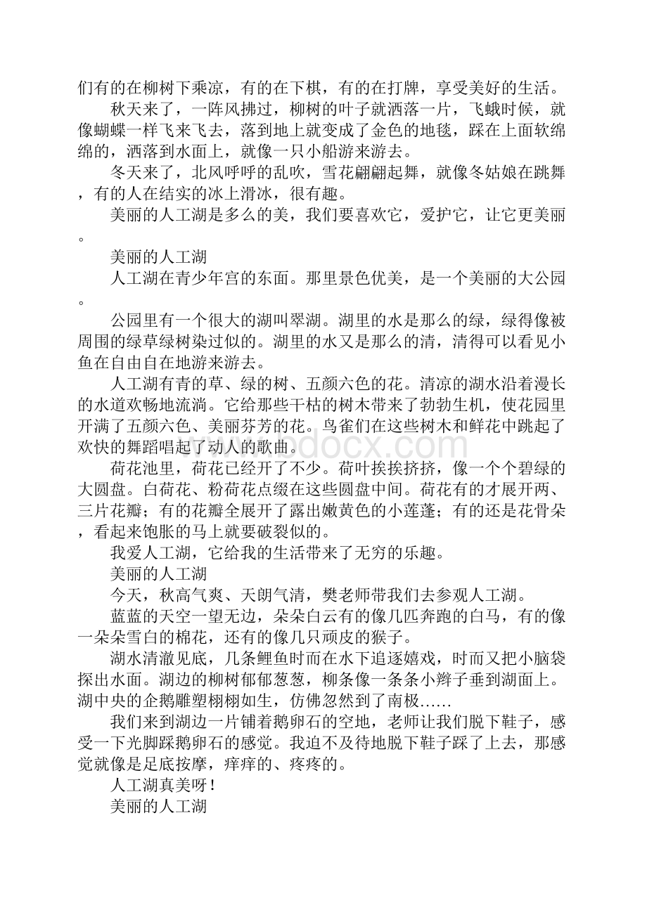 美丽的人工湖作文400字300字200字.docx_第2页