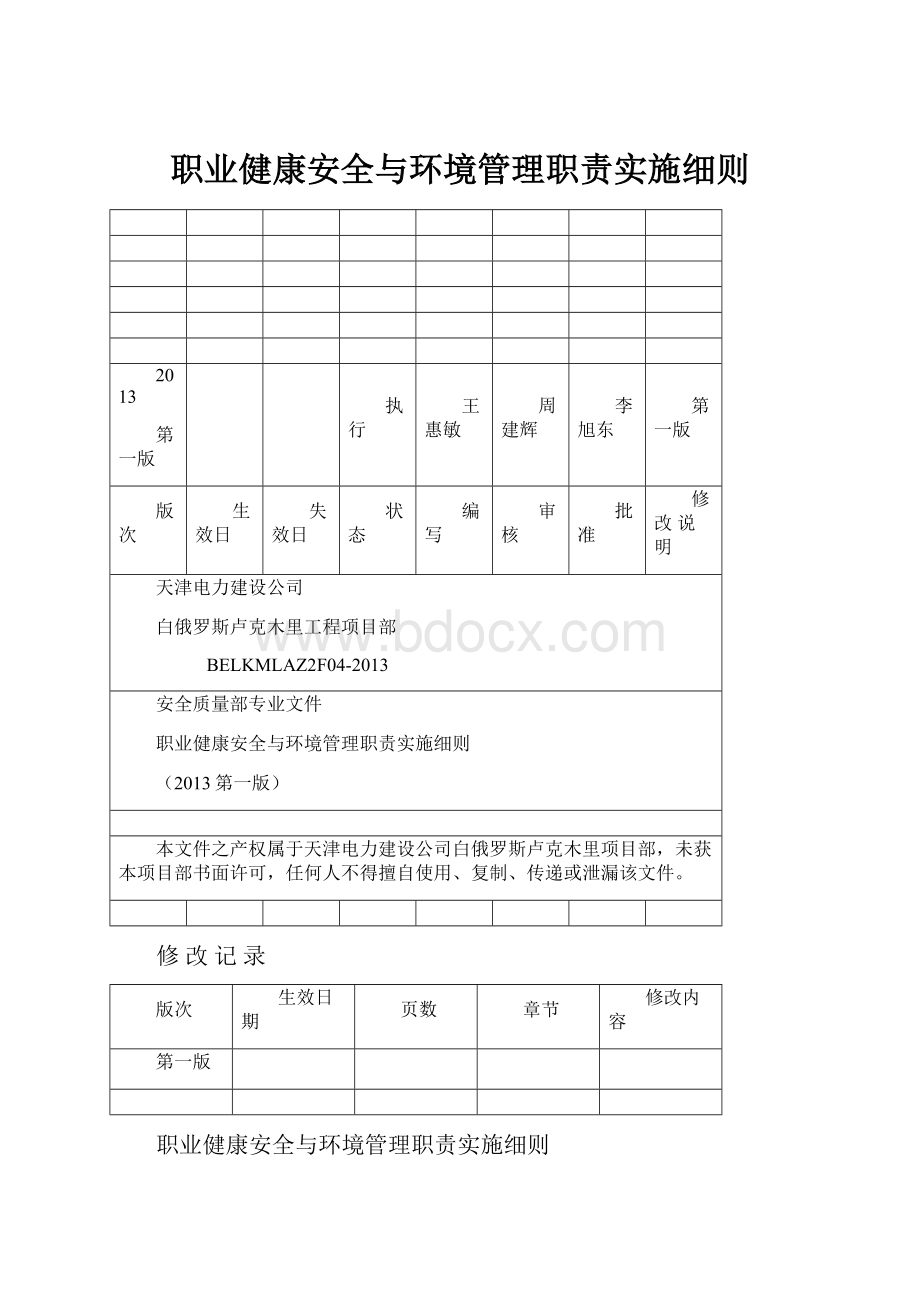 职业健康安全与环境管理职责实施细则.docx