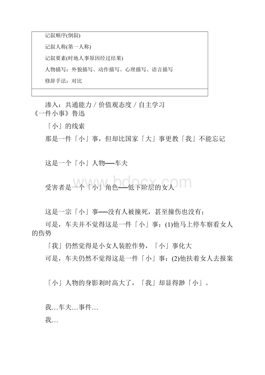 共备大纲《一件小事》.docx_第2页