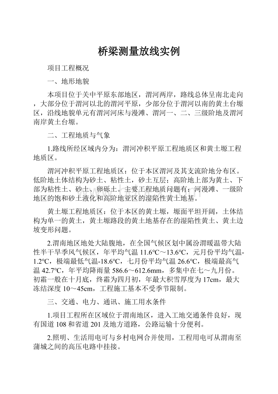 桥梁测量放线实例.docx_第1页