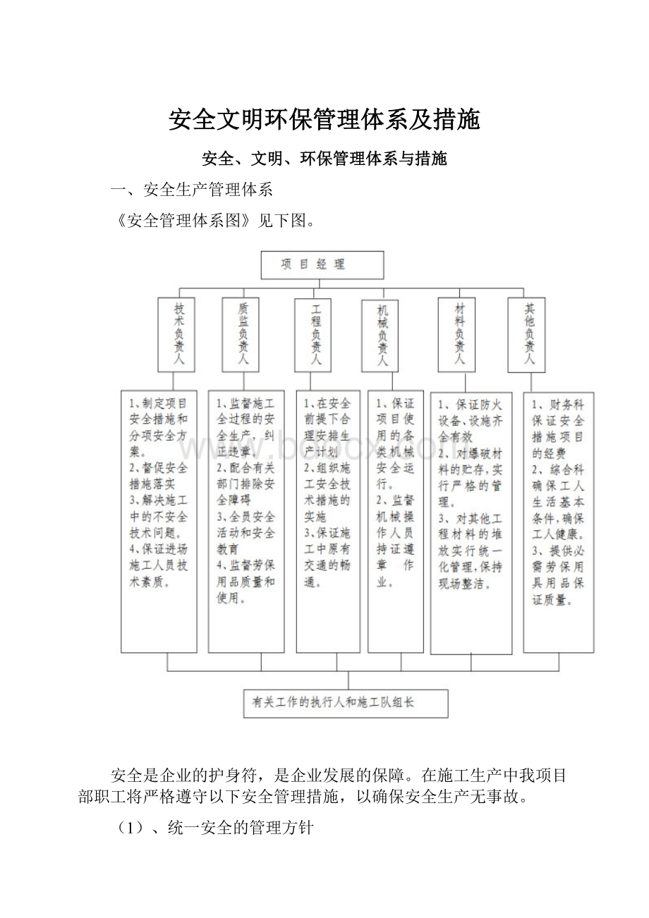 安全文明环保管理体系及措施.docx_第1页