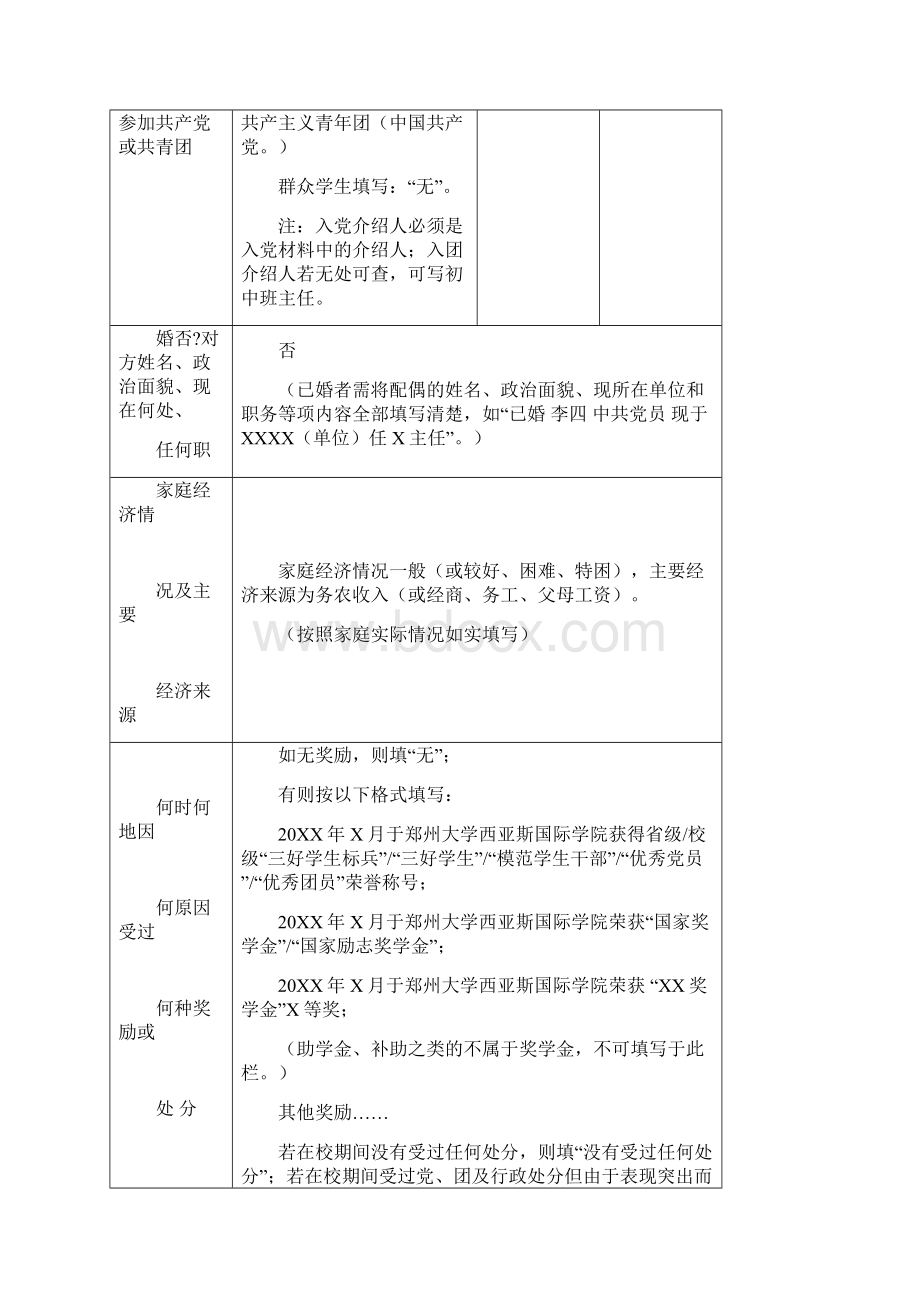 最新河南省普通高等学校毕业生登记表样表资料.docx_第3页