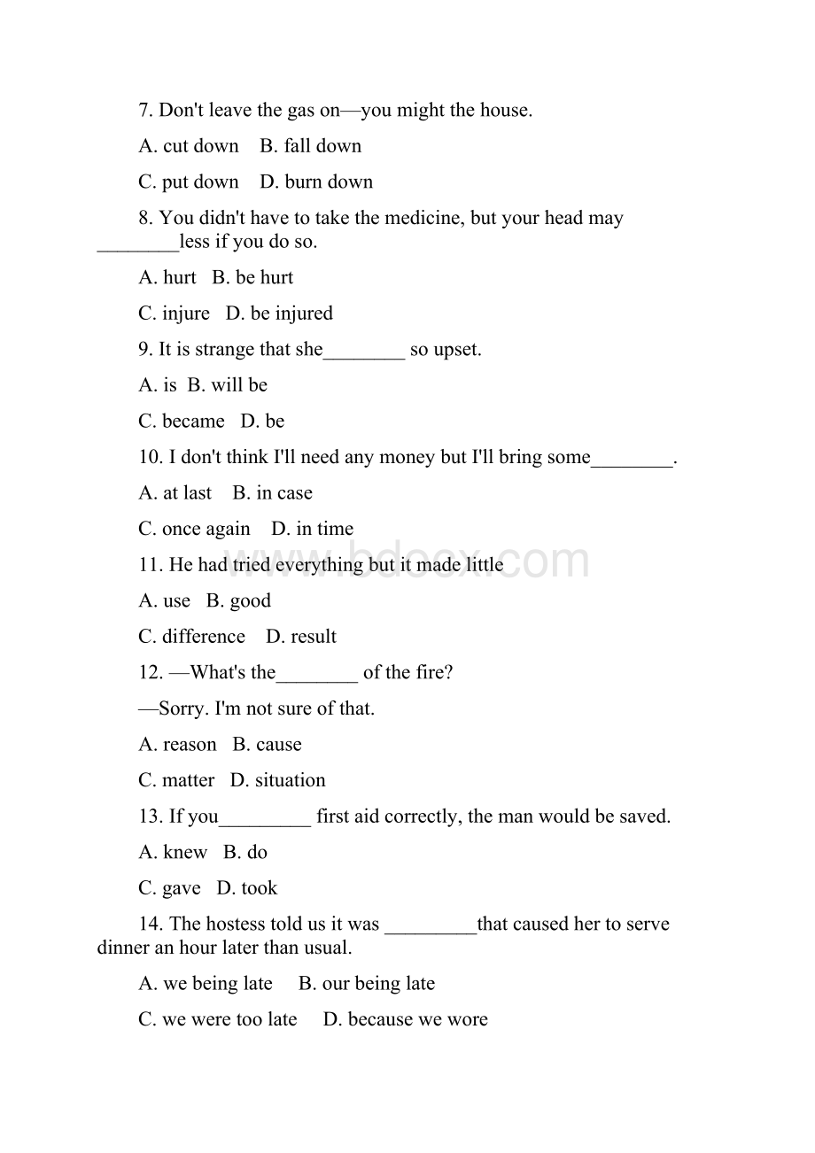 高中英语 Unit5 First aid课时作业六新人教版必修5.docx_第2页