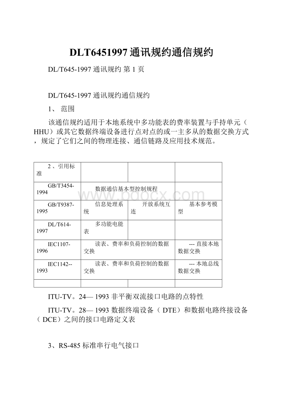 DLT6451997通讯规约通信规约.docx_第1页