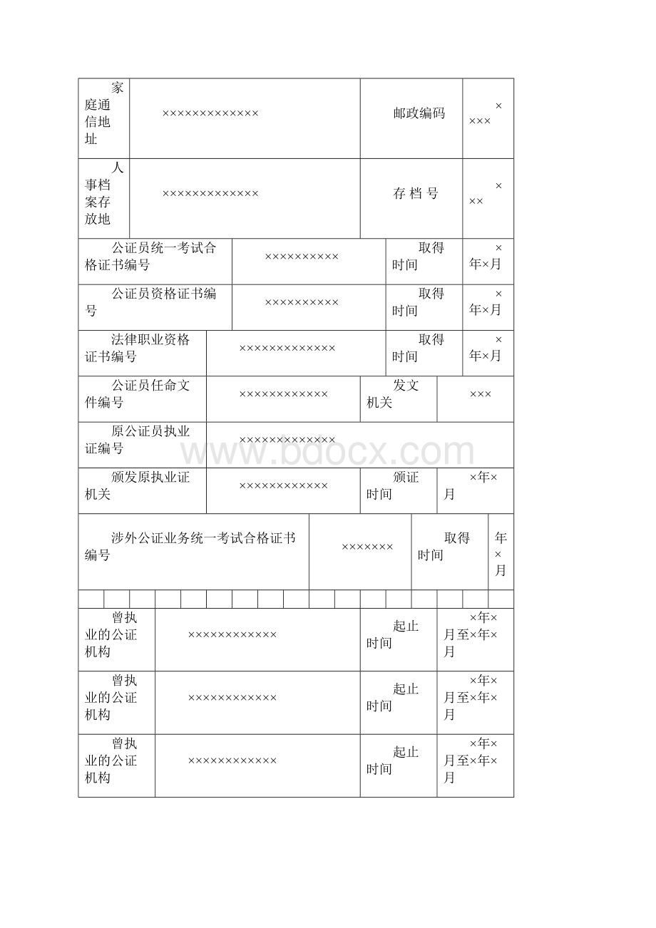 公证员变更执业机构申请表样式范本.docx_第3页