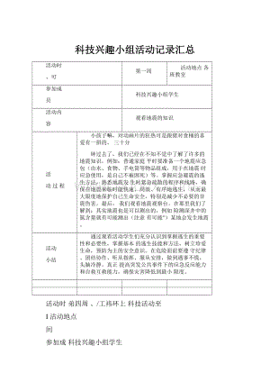 科技兴趣小组活动记录汇总.docx