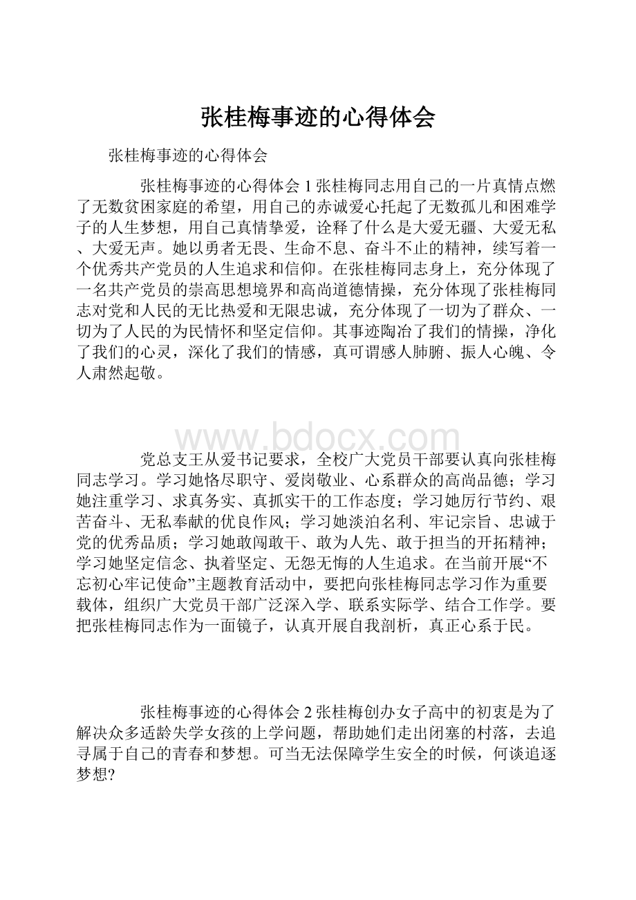 张桂梅事迹的心得体会.docx