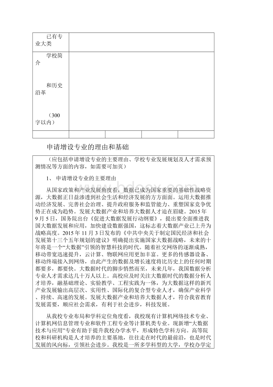 大数据技术和应用专业申请书的模板.docx_第2页