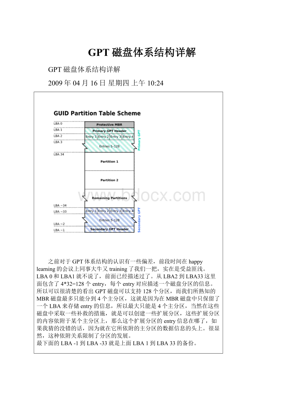 GPT磁盘体系结构详解.docx