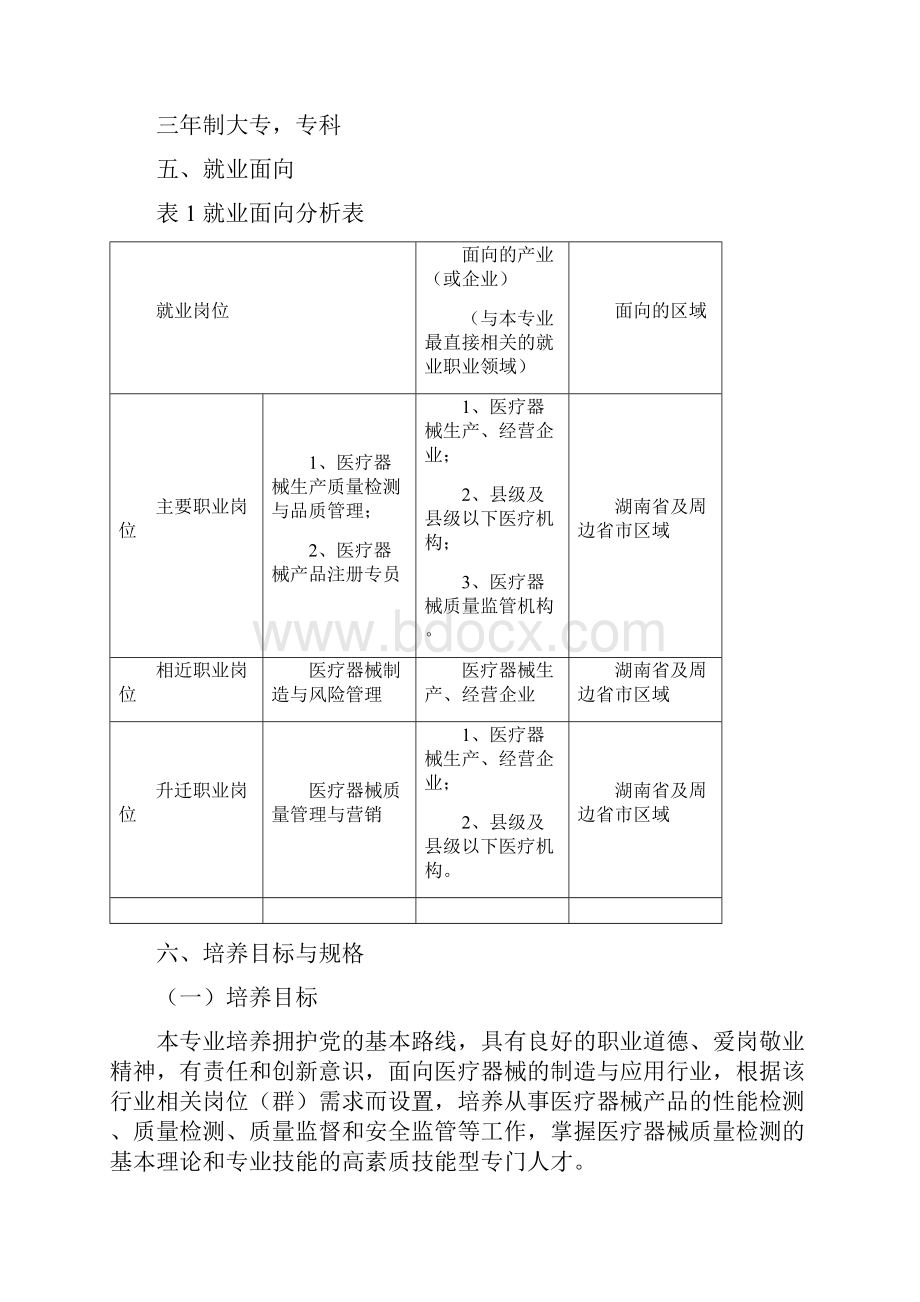 医疗器械维护与管理专业.docx_第2页