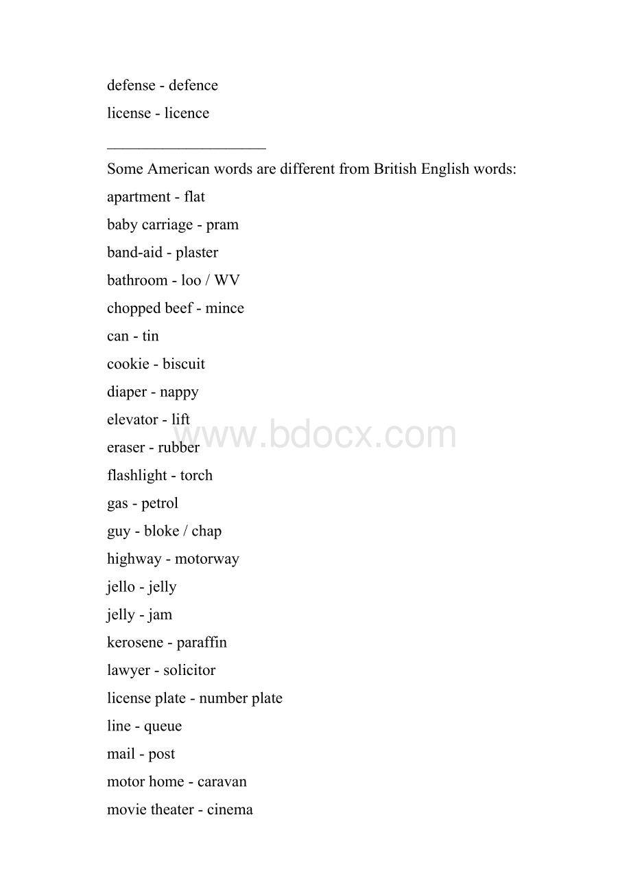 美式英语和英式英语的一些常用单词的不同.docx_第3页