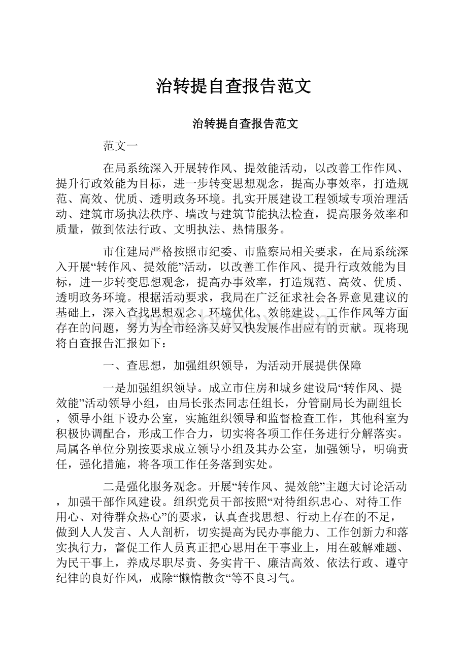 治转提自查报告范文.docx_第1页