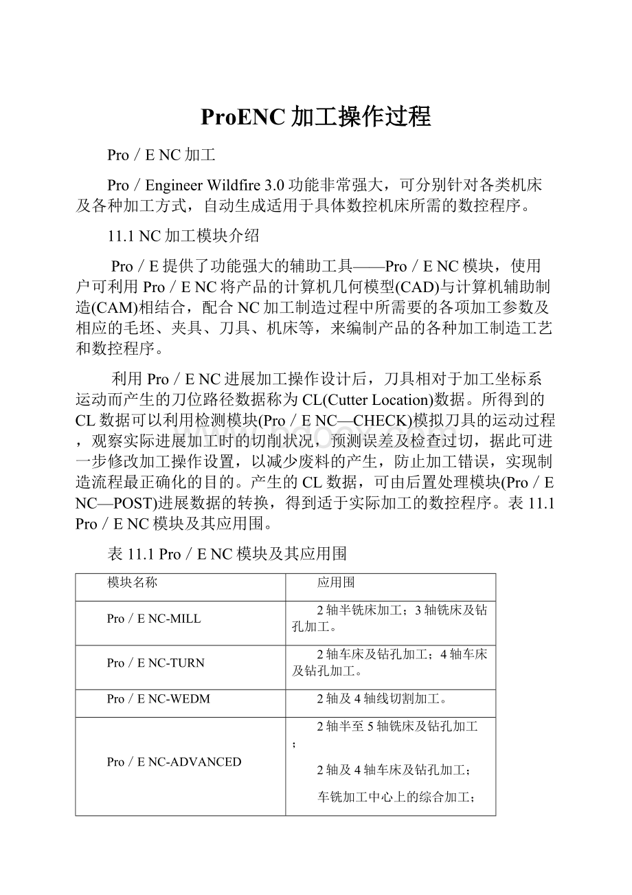 ProENC加工操作过程.docx