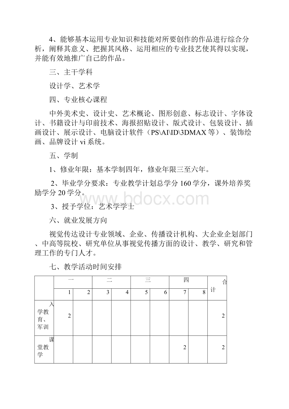 艺术学院级本科人才培养方案模板.docx_第2页