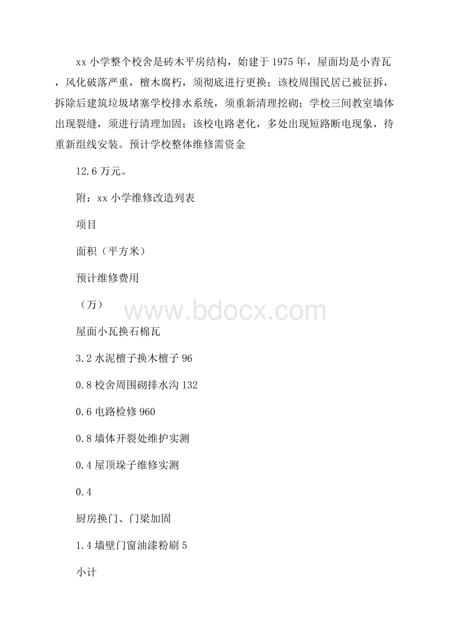 学校维修改造的请示报告.docx_第2页