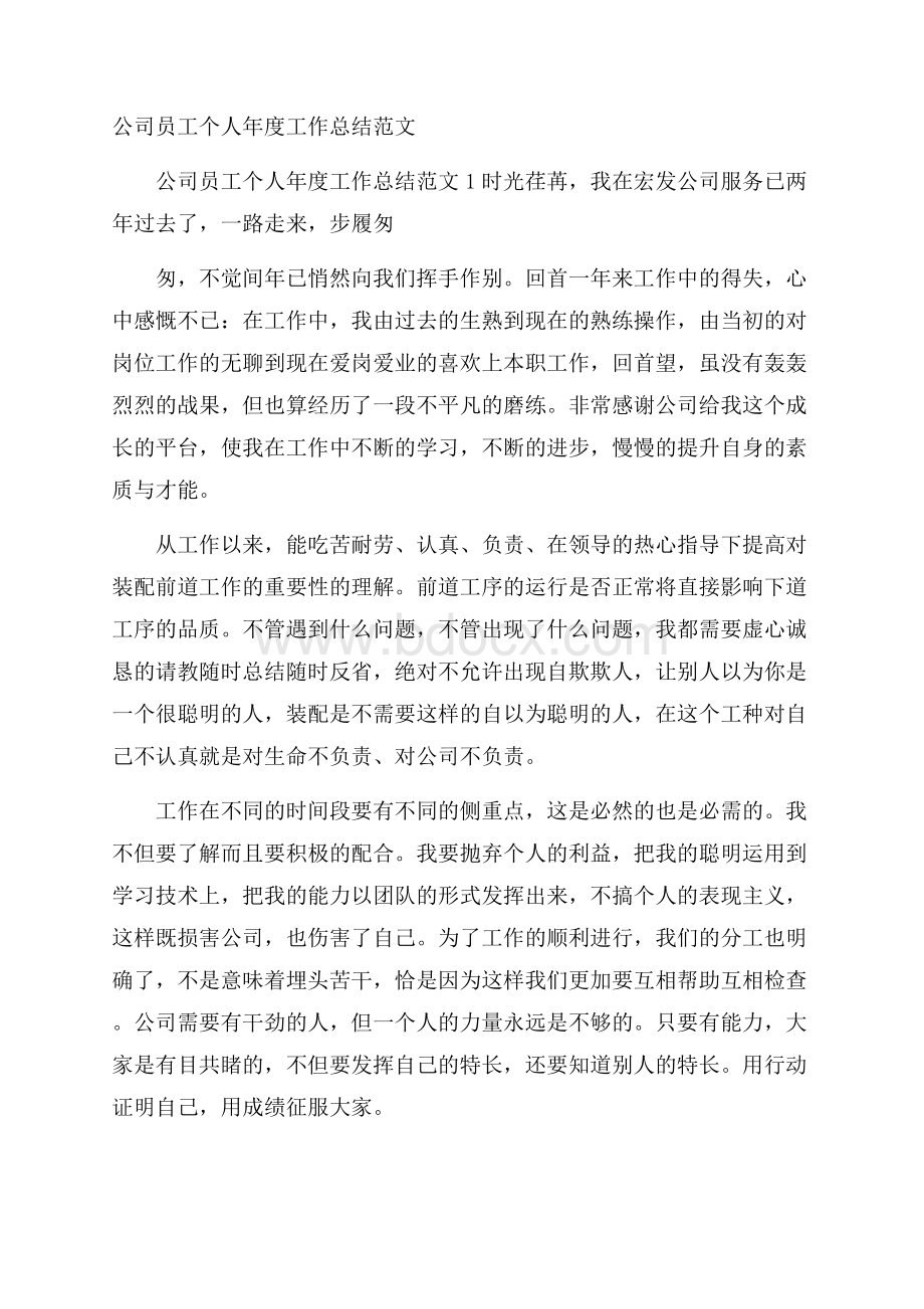 公司员工个人年度工作总结范文.docx_第1页