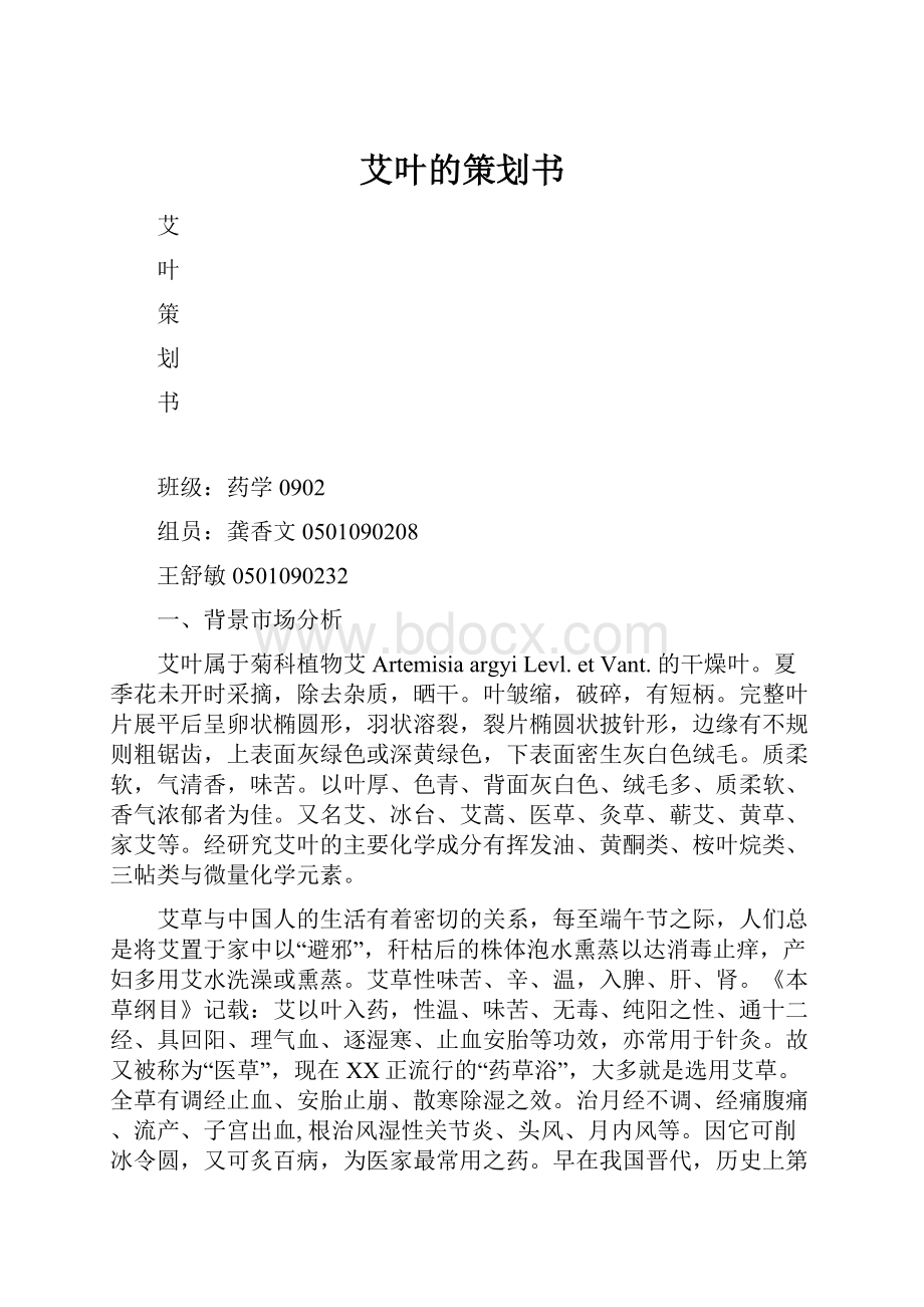 艾叶的策划书.docx_第1页