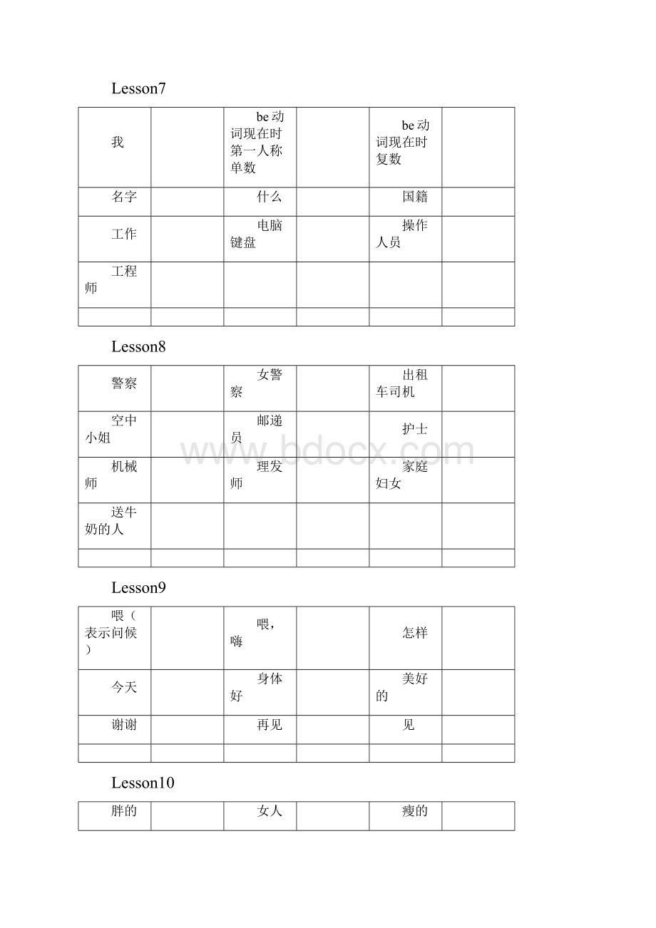 新概念英语第一册150课词库自我检测.docx_第3页