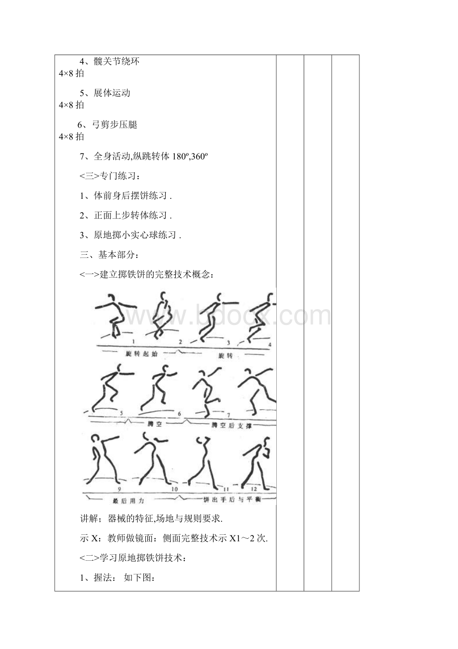 铁饼技术教学教案.docx_第3页